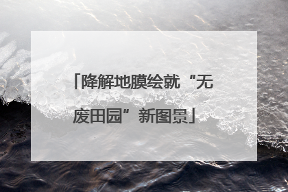 降解地膜绘就“无废田园”新图景