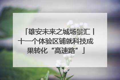 雄安未来之城场景汇丨十一个体验区铺就科技成果转化“高速路”