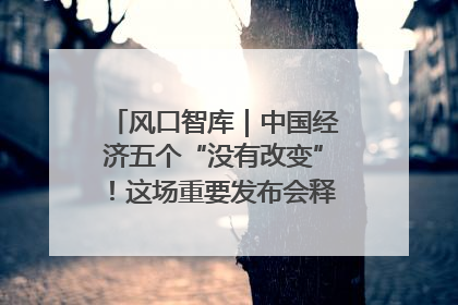 风口智库｜中国经济五个“没有改变”！这场重要发布会释放三点信号