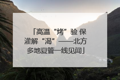 高温“烤”验 保灌解“渴”——北方多地夏管一线见闻