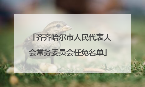 齐齐哈尔市人民代表大会常务委员会任免名单