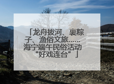 龙舟拔河、裹粽子、渔俗文旅……海宁端午民俗活动“好戏连台”