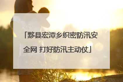 黟县宏潭乡织密防汛安全网 打好防汛主动仗