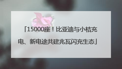 15000座！比亚迪与小桔充电、新电途共建兆瓦闪充生态