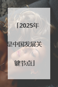 2025年是中国发展关键节点