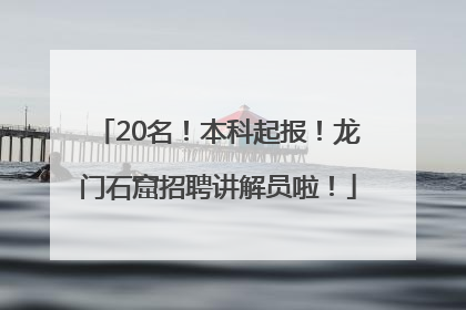 20名！本科起报！龙门石窟招聘讲解员啦！
