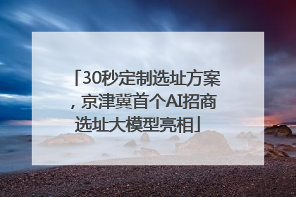 30秒定制选址方案，京津冀首个AI招商选址大模型亮相