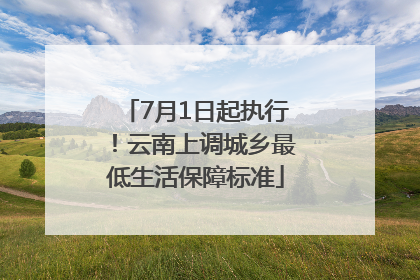 7月1日起执行！云南上调城乡最低生活保障标准
