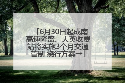 6月30日起成南高速隆盛、大英收费站将实施3个月交通管制 绕行方案→