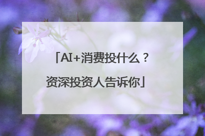 AI+消费投什么？资深投资人告诉你